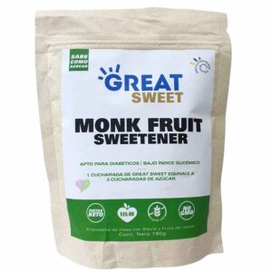 Endulzante en Polvo con Monk Fruit GREAT SWEET x 180 Gramos