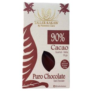 Barra de Chocolate al 90% Sin Azucar TALLER KAKAW x 30 Gramos