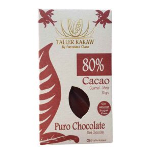 Barra de Chocolate al 80% Sin Azucar TALLER KAKAW