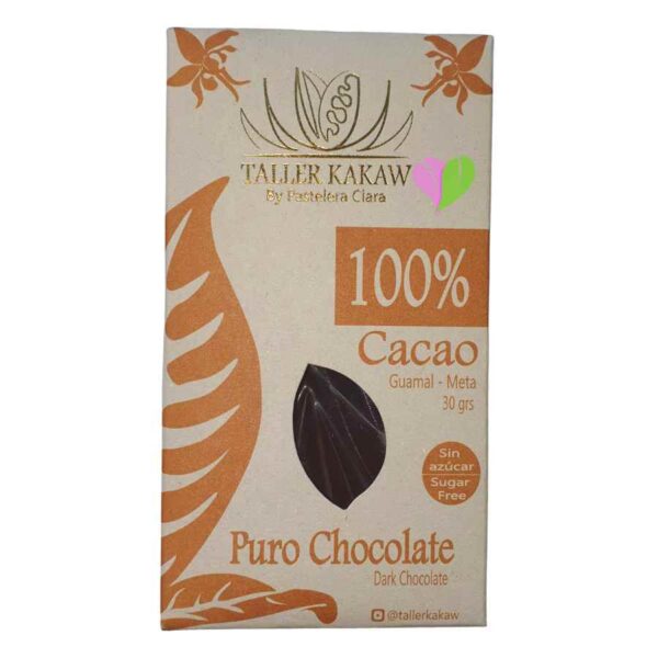 Barra de Chocolate al 100% Sin Azucar TALLER KAKAW